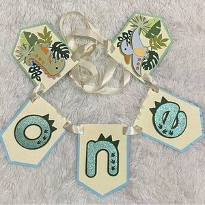 Dinosaur Themed ONE Highchair Banner